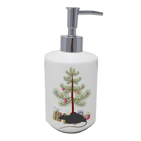 Carolines Treasures 7 x 3.5 in. Black Rat Merry Christmas Ceramic Soap Dispenser CK4468SOAP